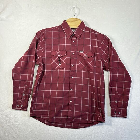 Dixxon The Underground Flannel Men’s Size Large Long Sleeve Pearl Snap Red NWOT - Picture 4 of 16
